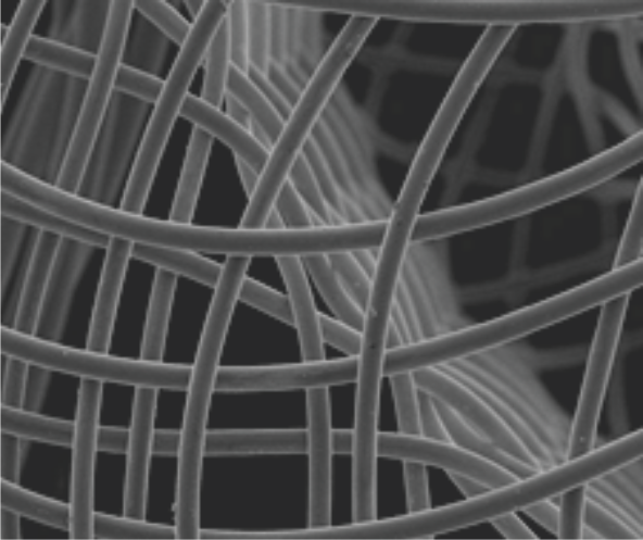 Microscopic detail of Nitinol wire mesh